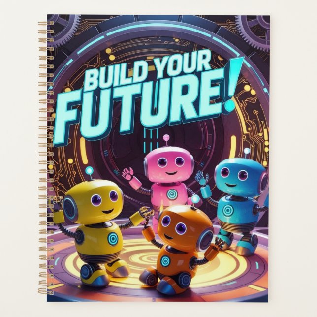 Robot Futuriste et Enfants Astronautes (Devant)