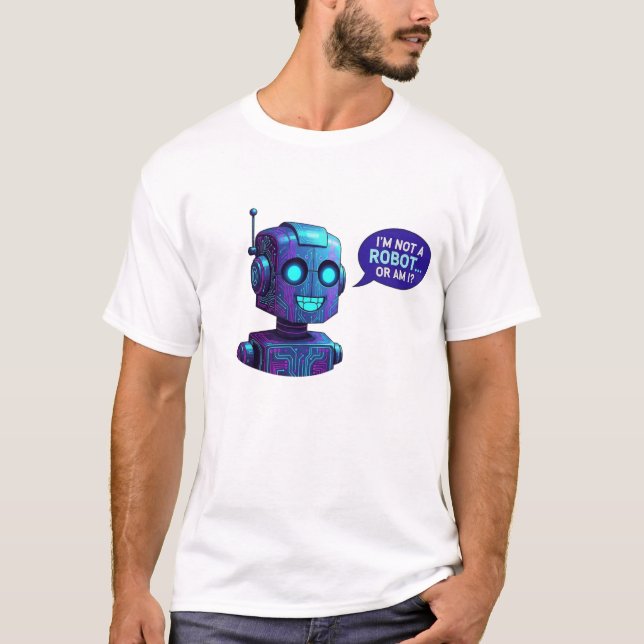 Robot IA drôle Je ne suis pas un robot T-Shirt hum (Devant)