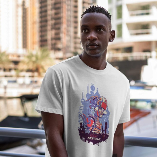 Robot Man Sci Fi Cyber Urban T-Shirt (Créateur téléchargé)
