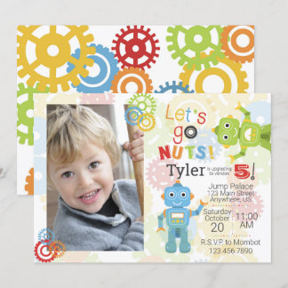 Robot Photo Invitations Anniversaire Robot Party