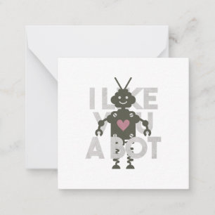 Robot Pun : Je t'aime une carte de note pour robot