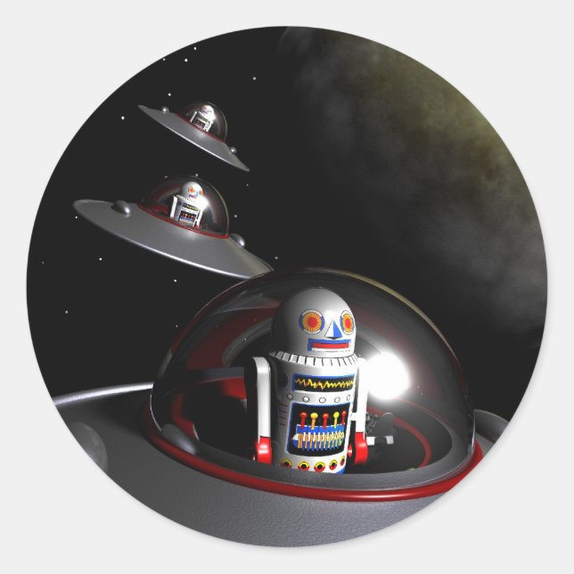 ROBOT - Sticker à 7 soucoupes (Devant)