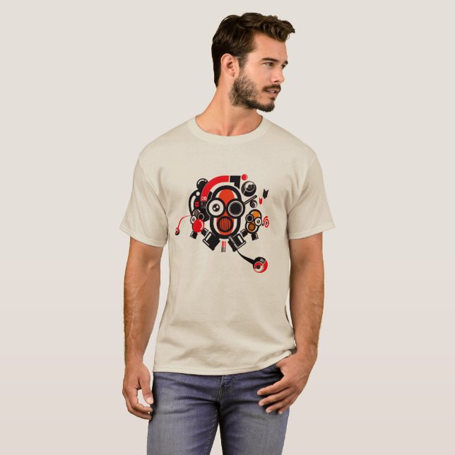 Robot T-shirt Robotique Ingénieur Club Design Cool (Devant entier)
