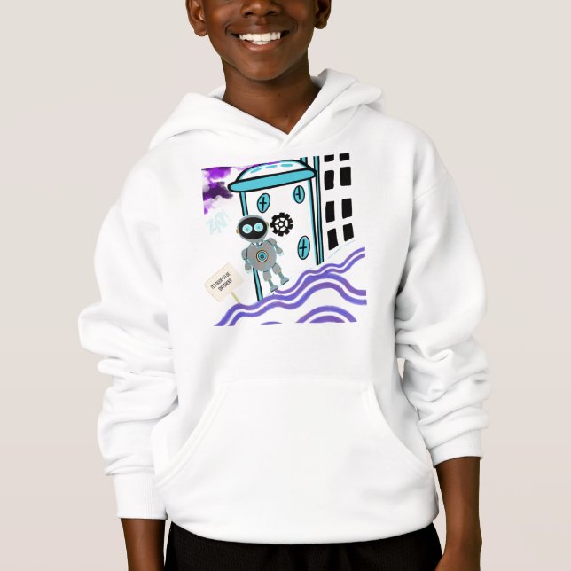 Robot tee kids love droid sci fi (Devant)