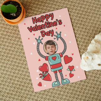 Robot Valentines Jour Photo Salle de classe Carte