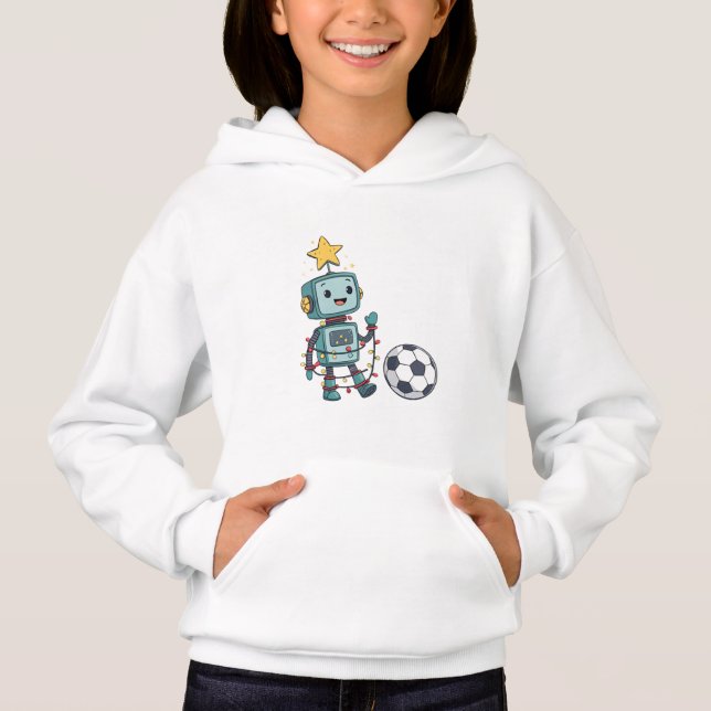 Robot with Christmas lights playing soccer (Devant)