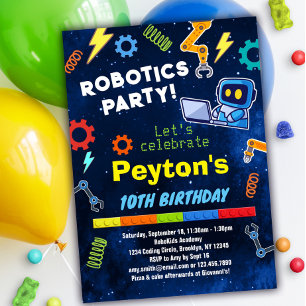 Robotique Anniversaire Invitation pour enfants
