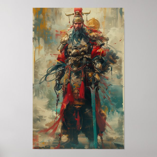 Robotique Guan Yu Front View Full Body Shot Poster (Devant)