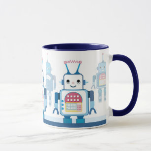 Robots Bleus cool Robotiques Mugs De Café