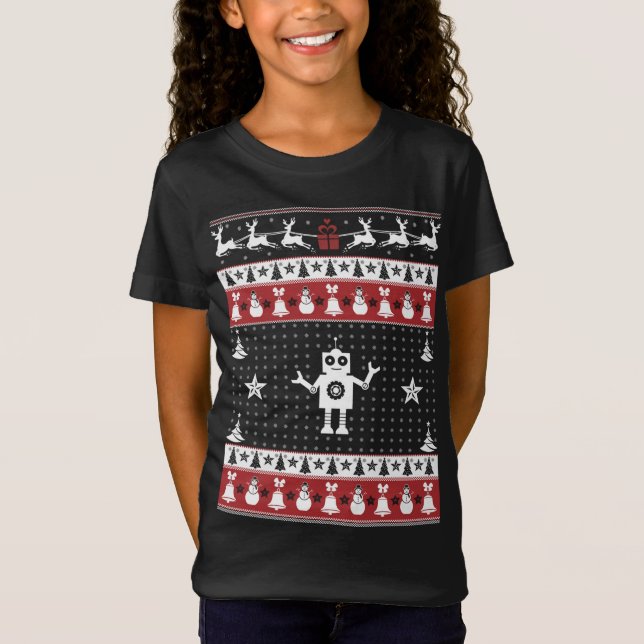 Robots moche Sweat de Noël Xmas Robotics Moteur (Devant)