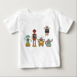 Robots rétro mignonne T-shirt enfant<br><div class="desc">Un mignon groupe de robots drôles dessinés dans un style de dessin animé rétro.</div>