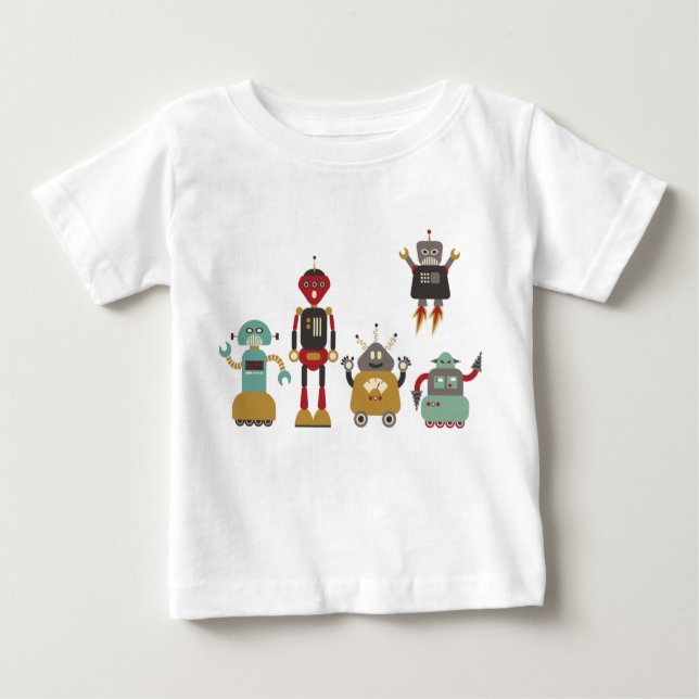 Robots rétro mignonne T-shirt enfant (Devant)