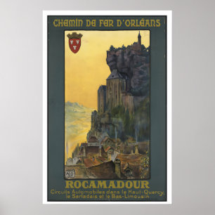 Rocamadour France Affiche de Voyage Vintage