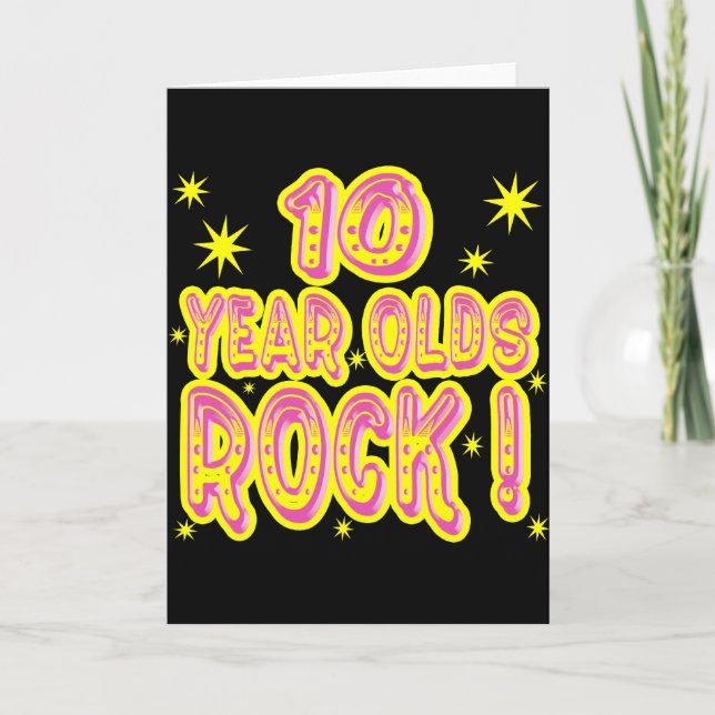 Rocher à 10 ans ! Carte de voeux (rose) (Devant)
