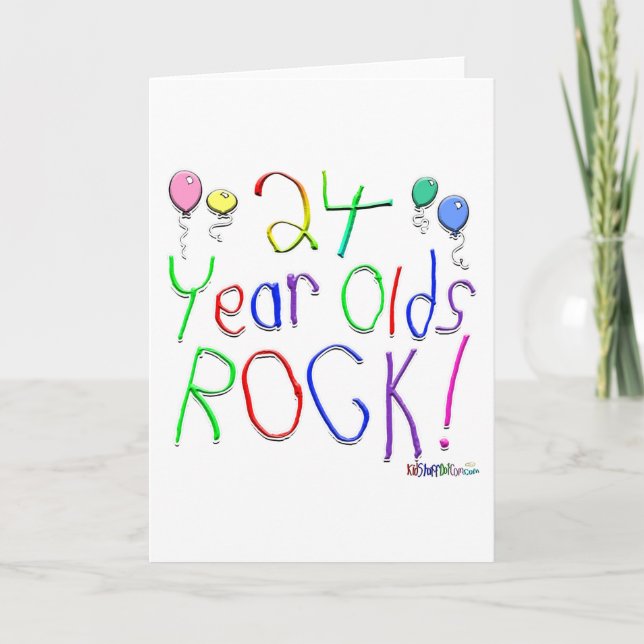 Rocher à 24 ans ! Carte de vœux (Devant)
