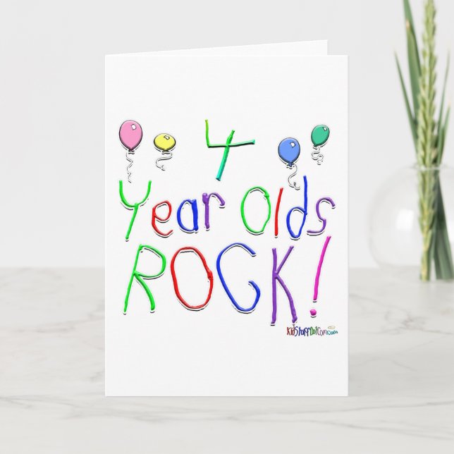 Rocher à 4 ans ! Carte de vœux (Devant)