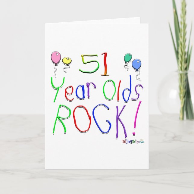 Rocher à 51 ans ! Carte de vœux (Devant)