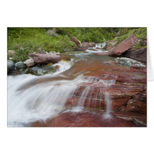 Rocher rouge dans Baring Creek dans Glacier Nation