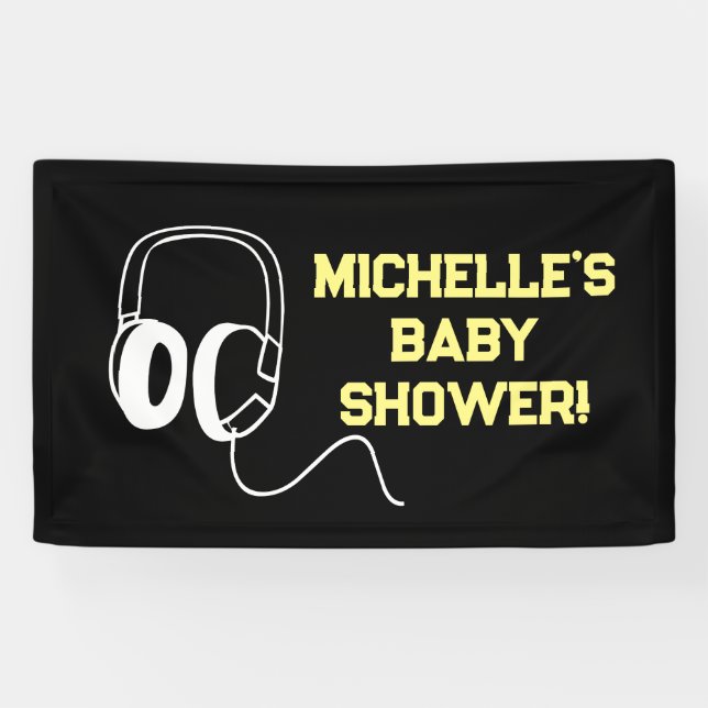 Rock a Bye Rock Star Guitare Baby shower bannière (Horizontal)