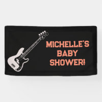 Rock a Bye Rock Star Guitare Baby shower bannière