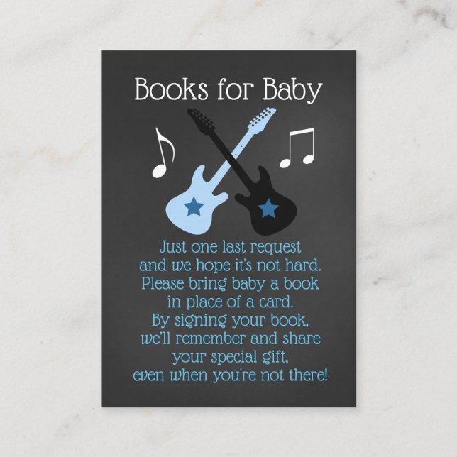 Rock a Bye Rockstar Baby shower Book Request Carte (Devant)
