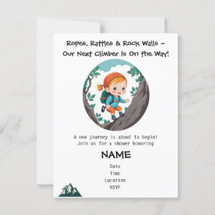 Rock Climber Girl Baby shower Invitation
