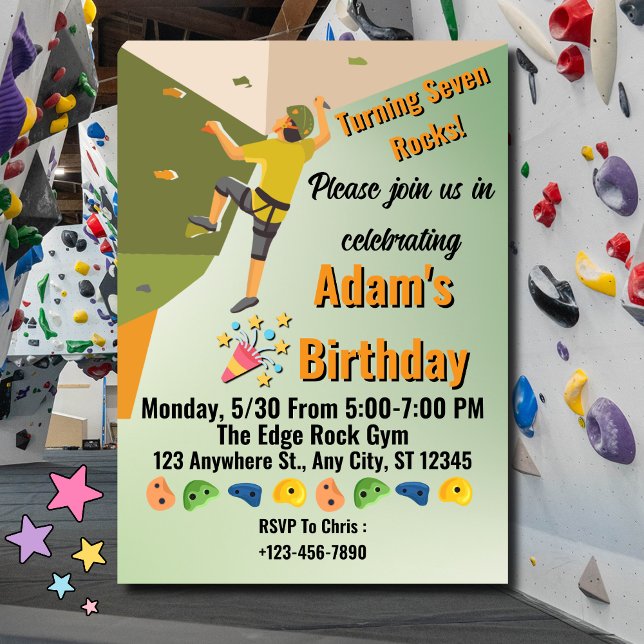 Rock Climbing Gym Adventure Birthday Invitation (Créateur téléchargé)