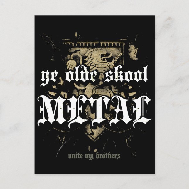 Rock=Life 'Ye Olde Skool Metal' Carte Postale (Devant)