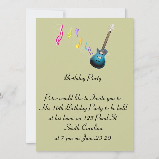 Rock musical Carte photo d'anniversaire (Devant)