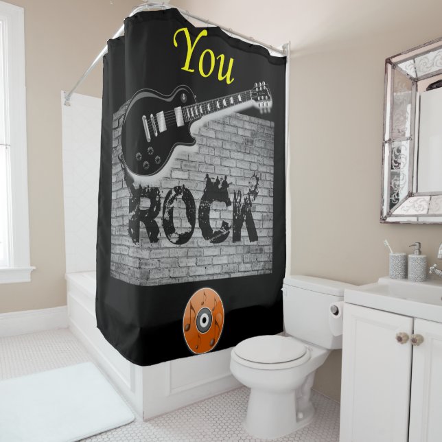 Rock Musique guitare noire rideau (En situation)