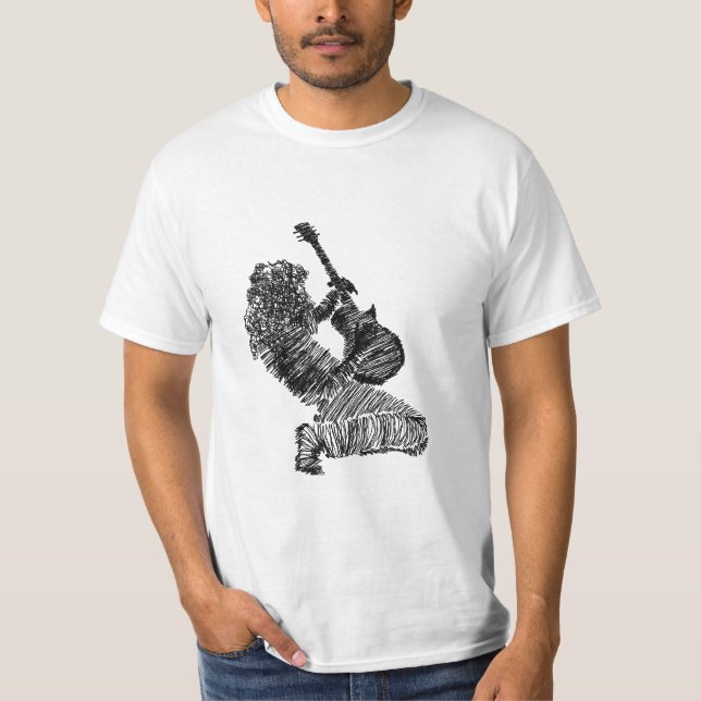 Rock N Roll Guitare Player T-shirt I Love Rock (Devant)