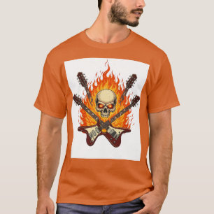 "Rock 'n' Roll Skull & Guitar T-Shirt - Symbole de