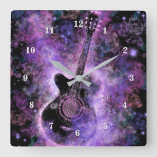 Rock N Rouleau Guitare Horloge murale - Musique ch