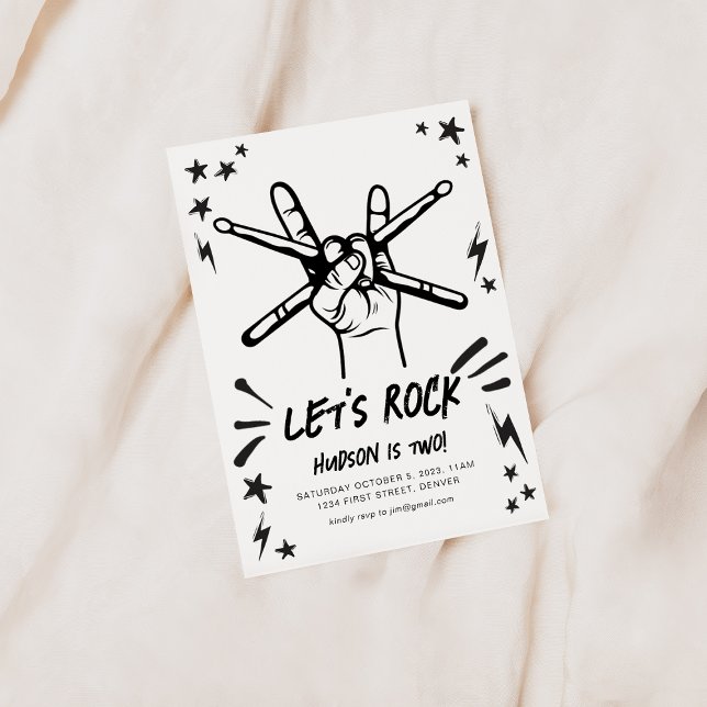 Rock n'Roll Thème Anniversaire Invitation (Créateur téléchargé)