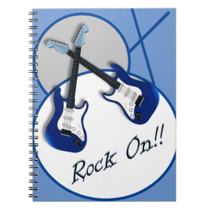 Rock On Double Blue Guitare Carnet