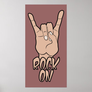 ROCK ON poster couleur personnalisée