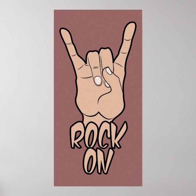 ROCK ON poster couleur personnalisée (Devant)