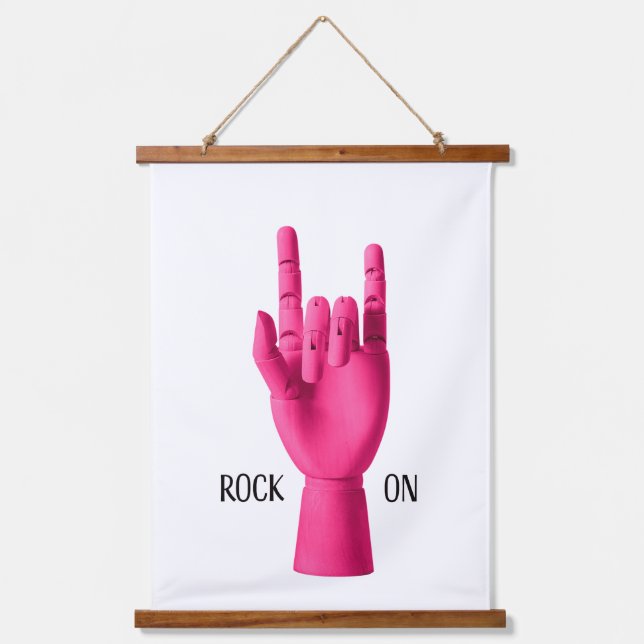 Rock on. Tapisserie murale cadre en bois (Recto)