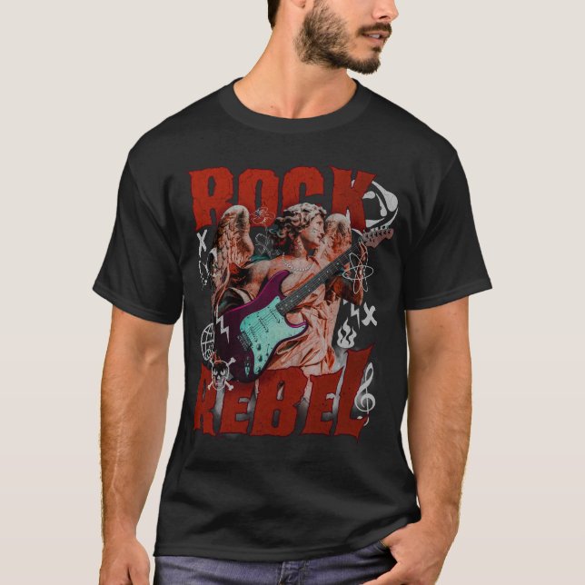 Rock Rebel Angel Gothic Rock Music T-shirt (Devant)