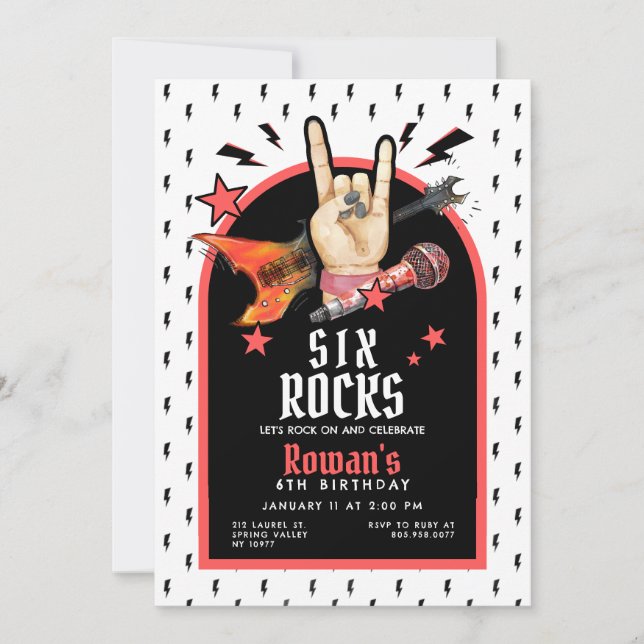 Rock & Roll Anniversaire Invitation N'importe quel (Devant)