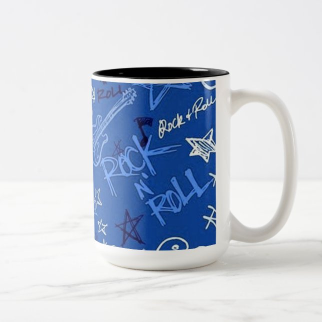 Rock & Roll Rock Star Blue Coffee Mug (Droit)
