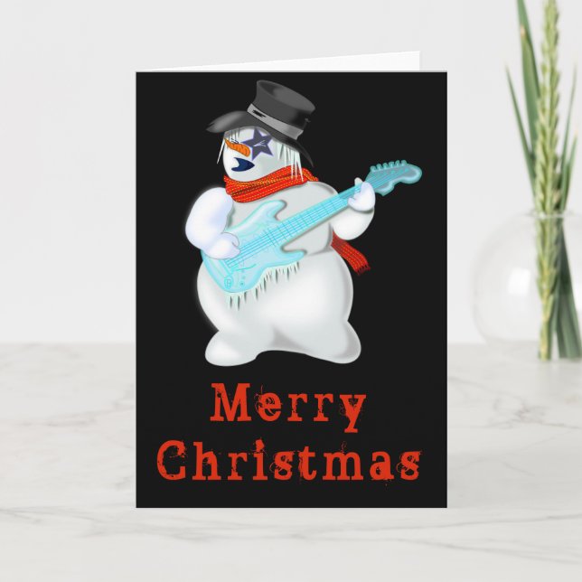 Rock Snowman carte de Noël Misical (Devant)