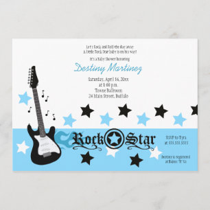 ROCK STAR 5x7 Baby shower Rocker Invitation