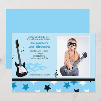 ROCK STAR 5x7 Rocker Anniversaire Photo Invitation