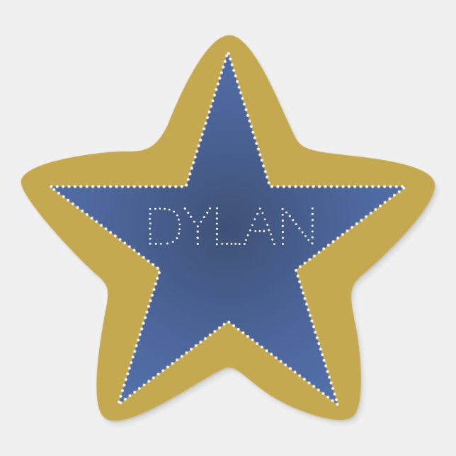 Rock Star Anniversaire Nom de fête Stickers Blue G (Devant)