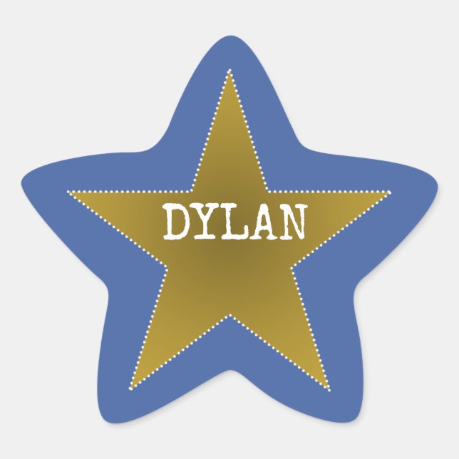 Rock Star Anniversaire Nom de fête Stickers Blue G (Devant)