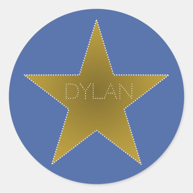 Rock Star Anniversaire Nom de fête Stickers Blue G (Devant)