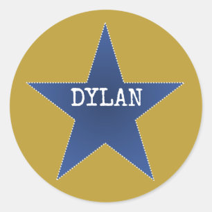 Rock Star Anniversaire Nom de fête Stickers Blue G