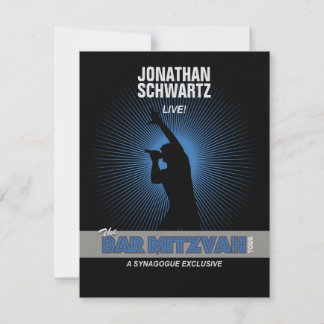 Rock Star Bar Mitzvah RSVP Répondre Black Silver