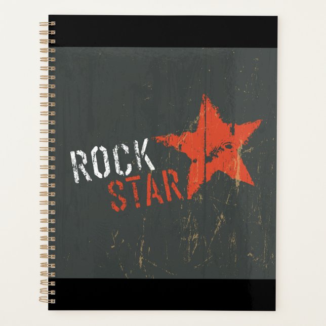 Rock Star Étoile Rouge Grunge en détresse (Devant)